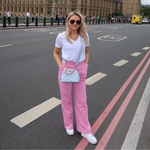 Abercrombie & Fitch Wide Leg Pink Pants